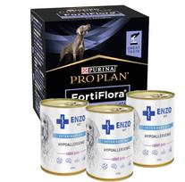 PURINA PVD FortiFlora Dog 30 paketėlių + 3x ENZO VET Hipoalerginė dieta su triušiena šunims 400g