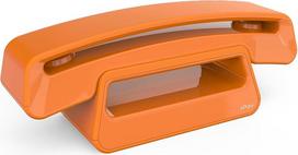 "Alcatel Epure Iconic Orange" - paprastas naudoti belaidis DECT dizaino telefonas su laisvų rankų įranga ir apsauga nuo nepageidaujamų skambučių