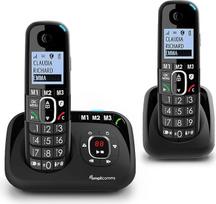 "Amplicomms BigTel 1582 Duo" belaidis DECT didelių mygtukų telefono aparatas, atsakiklis, laisvų rankų funkcija, suderinamas su klausos aparatais, papildomas ragelis