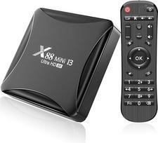 "Android" TV dėžutė 13.0, X13 Mini 4GB RAM 32GB ROM RK3528 Keturių branduolių 64bit Cortex-A53 palaikymas 2.4/5.0GHz Dviejų juostų Wi-Fi 10/100M Ethernet HDMI 2.0 HD 8K TV dėžutė