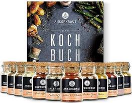 "Ankerkraut Cookbook" 12 kamštinių indelių rinkinys, paprasti receptai visiems, dovanų rinkinys