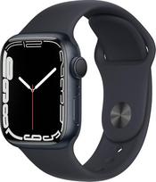 "Apple Watch Series 7" (GPS, 41 mm) - Vidurnakčio aliuminio korpusas su vidurnakčio sportiniu dirželiu (Atnaujintas)