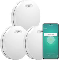 "Aroha Smart Connect" dūmų detektorius WLAN - 10 metų baterija - priešgaisrinis signalizatorius WLAN, sujungtas su programėle "Tuya" ir "Smartlife", išmanusis namas - 3 vnt.