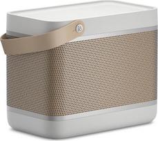 "Bang & Olufsen Beolit 20" - galingas garsus belaidis nešiojamasis "Bluetooth" namų garsiakalbis su 360 laipsnių garsu ir integruota "Qi" įkrovimo stotele - pilkas rūkas