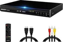 "Blu-Ray" grotuvas televizoriui, WISCENT DVD grotuvas su koaksialiniu/HDMI/AV/išėjimu, USB įvestis, visi DVD ir B/2 regiono "Blue Ray" diskai, kompaktiškas "Full HD 1080p Bluray" grotuvas