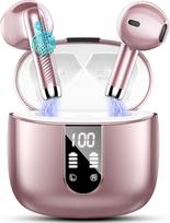 "Bluetooth 5.3" ausinės, belaidės ausinės į ausis su 4 mikrofonais, 48H Deep Bass Playtime Wireless Earbud, LED ekranas, "Bluetooth" ausinės su ENC triukšmo slopinimu, IP7 vandeniui atsparios ausinės Sportas