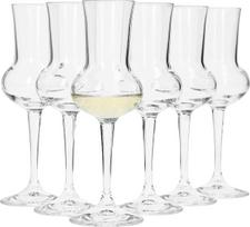 "Bormioli" taurės | 6 taurių rinkinys Grappa taurės talpa 75 ml, bendras aukštis 16,5 cm, rankenos ilgis 5,8 cm Klasikinės garsiosios itališkos Grappa taurės gėrimui