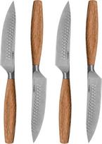 "Boska Oslo+" steiko peilių rinkinys / 4 peilių rinkinys / nerūdijančio plieno peilių rinkinys / mėsai (pakaitalams), žuviai, daržovėms pjaustyti / nepridegantis / Europos ąžuolo mediena