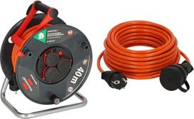 "Brennenstuhl" kabelių ritės ekonominis rinkinys 40 m "Outdoor Garant V2" (pagamintas Vokietijoje, IP44) + "Bremaxx" ilginamasis kabelis 10 m (pagamintas Vokietijoje, IP44, gali būti naudojamas iki -35 °C, atsparus alyvai ir UV spinduliams)
