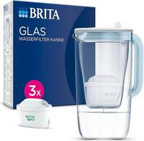 "BRITA" stiklinis vandens filtro ąsotis, šviesiai mėlynas (2,5 l), 3 x "Maxtra Pro All-in-1" kasetė - aukščiausios kokybės stiklinis ąsotis, tvirtas ir lengvas / mažina kalkių nuosėdų, chloro, metalų, pvz., švino ir vario, kiekį