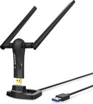 "BrosTrend AC1200" USB "WiFi" atmintinė, WiFi adapteris staliniam nešiojamajam kompiuteriui su "Windows 11/10/8/7", didelis veikimo spindulys, dvigubas WiFi iki 867Mbps 5 GHz, 300Mbps 2,4 GHz, su dviem 5 dBi antenomis, USB 3.0