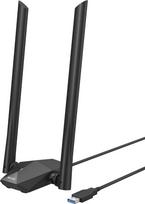 "BrosTrend AX1800 High Gain WLAN Stick for PC", "WiFi 6 Stick" didelio nuotolio, dviejų dažnių 1201Mbit/s 5GHz + 574Mbps 2,4GHz, USB WLAN adapteris su dviem 5dBi antenomis, skirtas tik "Windows 10/11