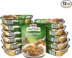 "Buss Freizeitmacher Hearty Hunter" puodas su makaronais, mėsos kukuliais ir grybais, 12 x 300 g