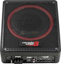 "Cerwin-Vega VRAD10" 450 W maksimalios galios po sėdyne su pasyviuoju radiatoriumi, "Plug and Play" aktyvusis žemųjų dažnių garsiakalbis "Vega" serija