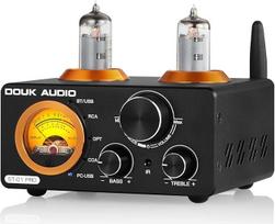"Douk Audio ST-01 PRO HiFi" stiprintuvas, 200 W mini elektroninis stiprintuvas su "Bluetooth 5.0", VU matuokliu, USB DAC koaksialiniu/optiniu įėjimu (ST-01PRO)