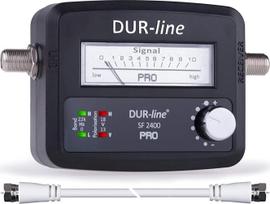 "DUR-Line® SF 24XX" - "Satfinder" - matavimo prietaisas skaitmeninei palydovinei antenai tiksliai sureguliuoti - su dideliu įvesties jautrumu - su F-kabliu ir išsamia instrukcija vokiečių kalba