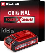 "Einhell Original 18 V 3,0 Ah "Power X-Change Plus" (18 V akumuliatorius, universalus visiems PXC įrenginiams, be savaiminio išsikrovimo, 3 pakopų LED įkrovimo lygio kontrolė, pritaikyti įkrovimo ciklai, be įkroviklio)