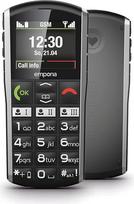 "Emporia SIMPLICITY" mobilusis telefonas, 2 colių spalvotas ekranas, dideli mygtukai, SOS mygtukas, įkrovimo stotelė, M4/T4, suderinamas su klausos aparatais, "Bluetooth", juodas (Italija)