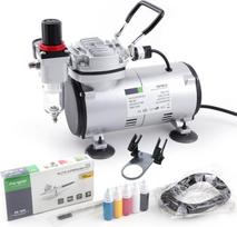 "Fengda FD-18-2K Airbrush set Komplett mit Kompressor Mächtig Luftstrom und Luftdruck, Airbrushpistole und airbrush Zubehör. Profi pradinis rinkinys.