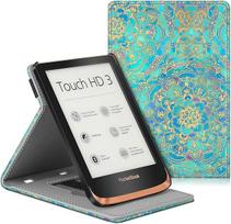 "Fintie" dėklas "Pocketbook Touch HD 3" / "Touch Lux 4" / "Touch Lux 5" / "Basic Lux 2" / "Basic Lux 3" / "Basic Lux 4" / "Basic Lux 4" / spalvotai elektroninei skaityklei - dėklas įvairiais apžvalgos kampais su dirželiu rankai, automatinio miego / žadini