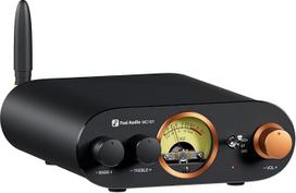 "Fosi Audio MC101 Bluetooth 5.3 Hi-Fi" stiprintuvas su VU matuokliu, 100 W x 2 stereofoninis 2 kanalų stiprintuvas su TPA3116 stiprintuvo lustu, žemų ir aukštų dažnių valdymu, D klasės stiprintuvas namų kolonėlėms