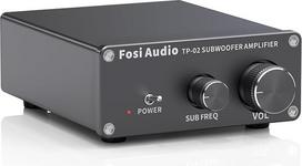 "Fosi Audio" TP-02 žemų dažnių garsiakalbio stiprintuvas, mini žemų dažnių garsiakalbio stiprintuvas 220 W su TDA7498E lusto garsumo ir dažnio valdymu, skirtas aktyviam pasyviam žemų dažnių garsiakalbiui "Bass Shaker