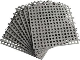 "G-LIKE" 10 PVC grindų plytelių pakuotė - jungiamos plytelės Vonios kambarys, dušas, virtuvė, baseinas, naminių gyvūnėlių teritorija, kilimėlis grindims "pasidaryk pats", neslystančios, su masažo siurbtukais, drenažo sistema 30 x 30 cm (pilka)