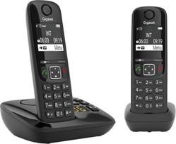 "Gigaset AS690A Duo" - belaidis telefonas su 2 rageliais - DECT telefonas su laisvų rankų funkcija, dideliu ekranu, dideliais mygtukais - stacionarus telefonas, juodas