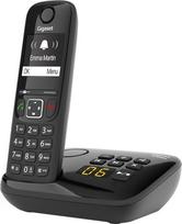 "Gigaset AS690A" - belaidis telefonas su 1 ragelį - DECT telefonas su laisvų rankų funkcija, didelis ekranas, dideli mygtukai - fiksuoto ryšio telefonas, juodas