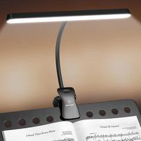 "Glocusent" 57 LED itin ryški muzikos stovo šviesa, akių priežiūros klipo fortepijono lempa, 3 spalvos ir 5 ryškumai, įkraunama per USB-C, veikia iki 140 valandų, puikiai tinka fortepijonui, natoms, gitarai