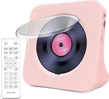 "Greadio" nešiojamas CD grotuvas su "Bluetooth 5.0", "HiFi" garso kolonėlė, CD muzikos grotuvas su nuotolinio valdymo pultu, apsauga nuo dulkių, FM radijas, LED ekranas, palaiko AUX/USB, ausinių lizdas namams, dovana
