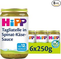 "HiPP Pasta Bambini" - Tagliatelle su špinatų ir sūrio padažu, 6 vnt. (6 x 250 g)