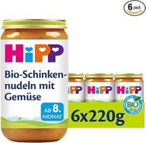 "HiPP" ekologiški kumpio makaronai su daržovėmis, 6 vnt. (6 x 220 g)