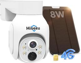 "Hiseeu" 3G/4G LTE lauko stebėjimo kamera su SIM kortele, lauko baterija su saulės kolektoriumi, 3 MP PTZ saulės IP kameros su PIR judesio jutikliu, spalvotu naktiniu matymu, dvipusiu garsu