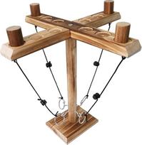 "Hook Ring Toss" žaidimas suaugusiesiems, "ZAKVOP Tik Tok Toy Hook and Ring Toss" kovos žaidimas 4 žaidėjams, rankų darbo medinis lankas, metantis kablius, greitas interaktyvus žaidimas namų vakarėliui