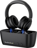 "iDiskk" belaidės ausinės televizoriui, "Bluetooth 5.2" tramvajų siųstuvas ir įkrovimo stotelė, 35 valandų garso atkūrimo laikas, nėra lūpų sinchronizacijos vėlavimo, skaitmeninis Opt, RCA, AUX, Plug & Play, juodos spalvos
