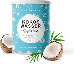 "InnoNature" kokosų vandens milteliai, SF milteliai su elektrolitais, 225 g, pagaminti iš 100% kokosų vandens miltelių, veganiški, be priedų