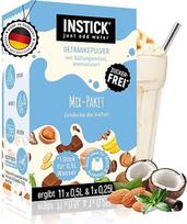 "Instick" greitasis gėrimas be cukraus - pieno rūšių mišinio pakuotė - idealiai tinka pienui - 1 pakuotė 12 x 0,5 l - veganiškas, mažai kalorijų turintis, su vitaminu C, aromatizuotas, greitojo gėrimo milteliai