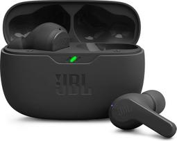 "JBL Wave Beam" belaidės ausinės į ausis su IP54 ir IPX2 atsparumu vandeniui, laisvų rankų funkcija ir 32 valandų baterija - juodos spalvos