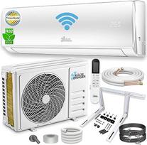 "Kältebringer" padalytas oro kondicionierius, inverteris, 12000BTU, klimatas R32, 3,4 kW, savaime išsivalantis, 5 m varinis vamzdis, "Wi-Fi", skystųjų kristalų ekranas, titano aukso spalvos, sukomplektuotas, sieninis laikiklis, programėlė