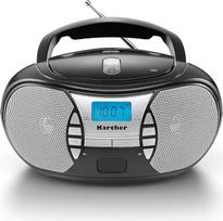 "Karcher RR 5025-B" nešiojamasis CD radijo imtuvas (CD grotuvas, FM radijas, maitinimas iš akumuliatoriaus / elektros tinklo, AUX-In), juodas