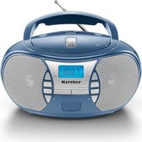 "Karcher RR 5025-C" nešiojamas CD radijo imtuvas (CD grotuvas, FM radijas, akumuliatorius / AC, AUX-In), mėlynos spalvos
