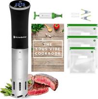 "KitchenBrothers Sous Vide Garer" - "Sous Vide" lazdelė - "Sous Vide" strypas - "Sous Vide" rinkinys - "Suvit Garer" - "Suvide Garer" - nuo 0 iki 95 °C, reguliuojama pro 0,2 °C - laikmačio funkcija - signalas - 1200 W