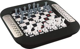 "Lexibook CG1335 Chessman FX" elektroninis šachmatų žaidimas su lietimui jautria klaviatūra, šviesos ir garso efektais, 32 šachmatų figūrėlėmis, 64 sudėtingumo lygiais, šeimyninis juodos/sidabrinės spalvos stalo žaidimas