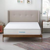 "Linenspa" 5 cm čiužinio viršutinis sluoksnis su vėsinamuoju geliu, atminties putomis ir skalbiamu užtrauktuku su užtrauktuku, 150 x 190 cm