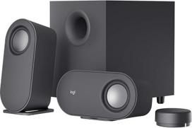 "Logitech Z407" "Bluetooth" kompiuterio garsiakalbiai su žemų dažnių garsiakalbiu ir belaidžiu valdymu, patalpą užpildantis garsas, aukščiausios kokybės garsas su daugybe įėjimų, USB garsiakalbiai - juodi