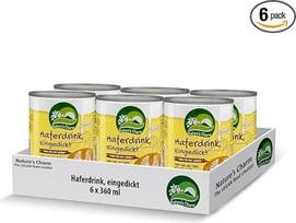 "Nature's Charm" sutirštintas avižų gėrimas - veganiškas sutirštintas pienas - idealiai tinka kavai ir desertams - 6 x 360 ml