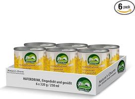 "Nature's Charm" sutirštintas saldintas avižų gėrimas - veganiškas sutirštintas pienas - idealiai tinka kavai ir desertams - 6 x 320 g