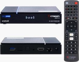 "Octagon Spirit PRO" 4K UHD "Android" televizoriaus dėžutė, dviejų juostų "WiFi", "Bluetooth" nuotolinio valdymo pultas, valdymas balsu, HDR10+, HLG, 2GB RAM ir 32GB "Flash", TV IP imtuvas, "Bluetooth 5.1