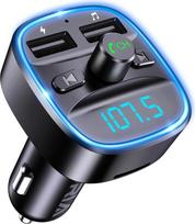 "Oria" "Bluetooth" FM siųstuvas, automobilinis radijo imtuvas su mikrofonu ir 2 USB įkrovikliais